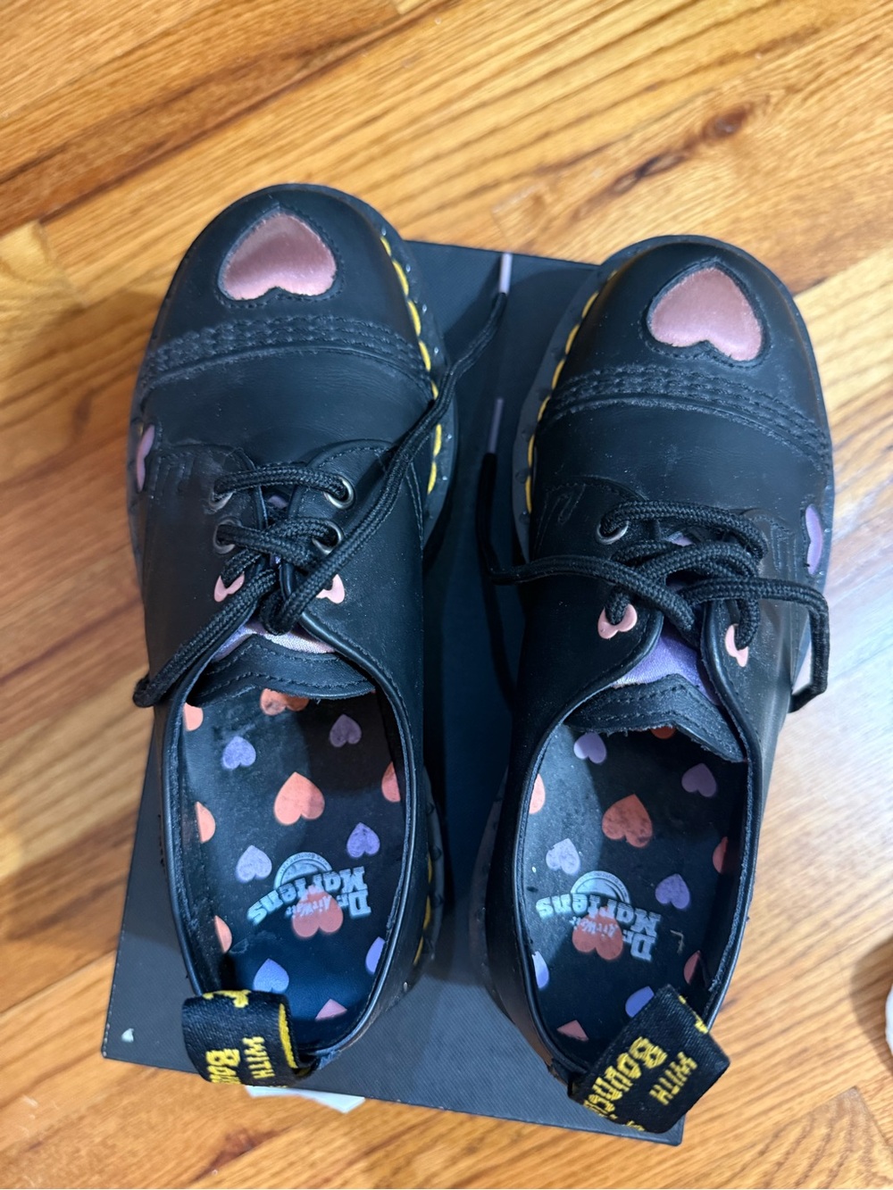 Doc Martens Black Heart Accent Lace-Up Women’s Oxfords